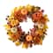Glitzhome® 24" Fall Dahlia, Pumpkin, Leaf & Berry Wreath